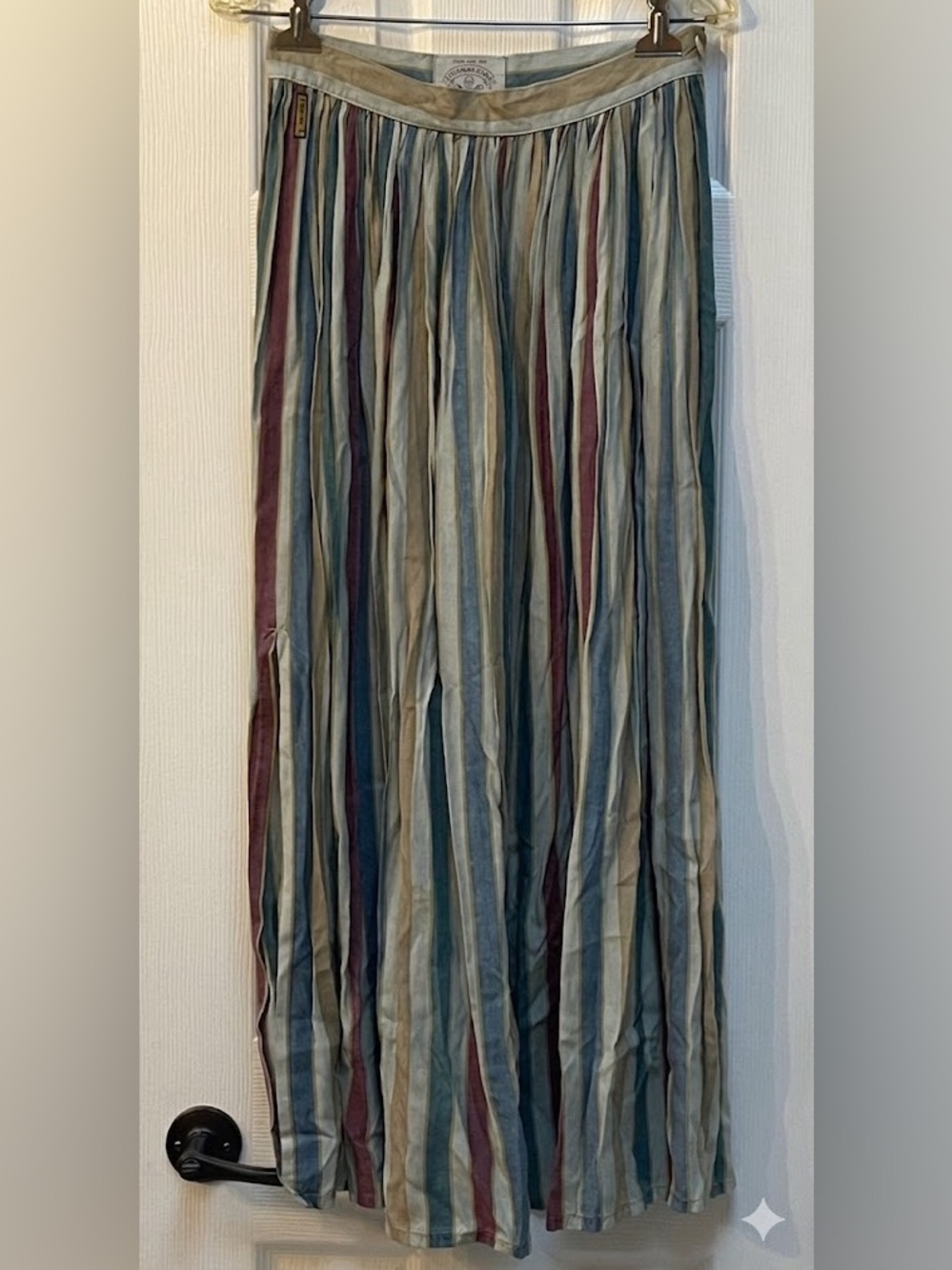 Vintage 80s Armani Jeans Striped Maxi Skirt Made in Italy High Waist 27-28" 6/8